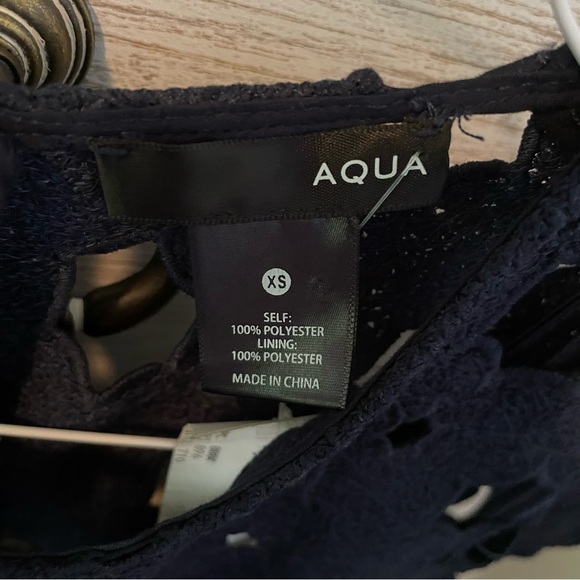 Aqua Eyelet Cutout Dress - Picture 5 of 8